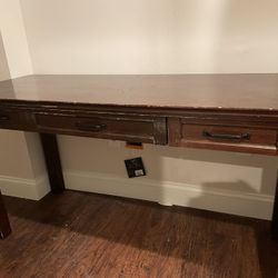 Pottery Barn  Dark Wood Desk And Swivel Armchair Set: 2 Available Set And Wood Set With Matching Swivel Chairs ( originally $1500 ) Swivel Chair Set