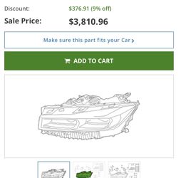 2022 BMW 740i Passenger Side Headlight