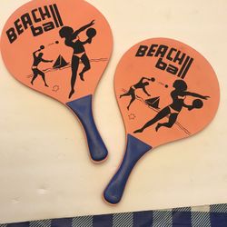 Unique Vintage Beach Ball Paddles