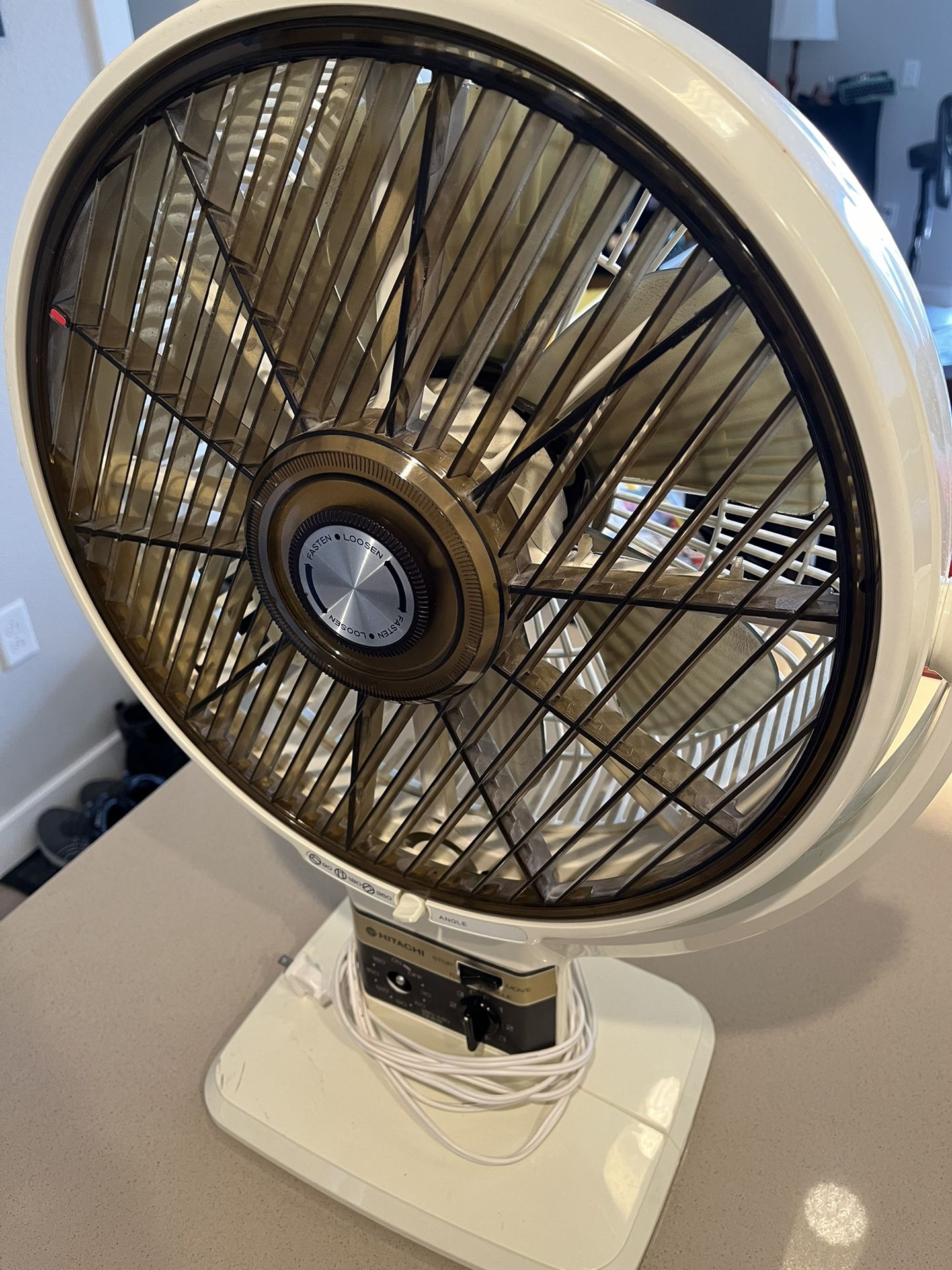 Vintage Hitachi Fan With Turning Grill