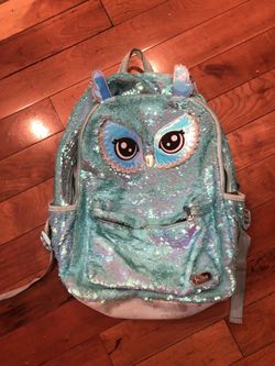 Adorable sequin owl backpack from Justice