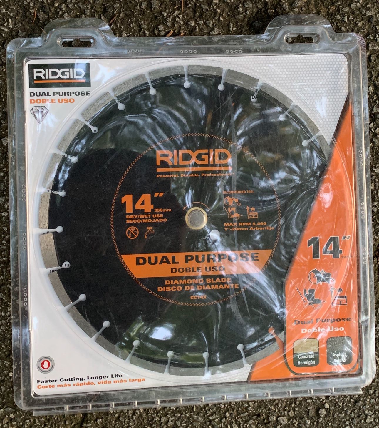 RIDGID - 14 in. Dual-Purpose Walk-Behind Saw Diamond Blade RIDGID - 14 in. Dual-Purpose Walk-Behind Saw Diamond Blade 14 in. Dual-Purpose Walk-Behind