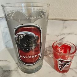 Atlanta Falcons Glass And Shot Glass. New , purchased at stadium. 