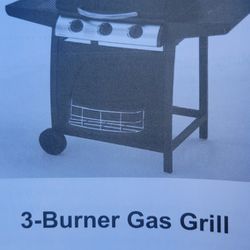 3 Burner Gas Bbq Grill NIOB