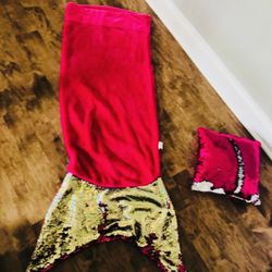Mermaid Tail Blanket And Pillow