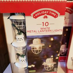 Holiday Time Indoor/Outdoor White Metal Lantern Lights. Brand New In Box. Price Is For EACH Box.