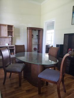 Dining table with hutch