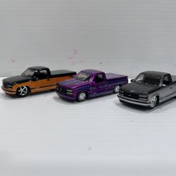 Maisto 1993 Chevy Silverado 454 SA Trucks Lot Of 3 1:64 Scale 