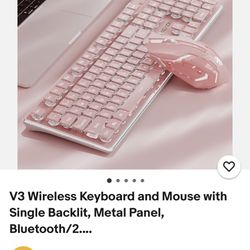 Pink Wireless Keyboard And Mouse