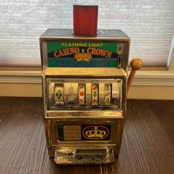 Vtg Waco Casino Crown Novelty Slot Machine 25 Cents Japan Metal Coin Bank Toy