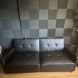 Black Futon And Ottoman 