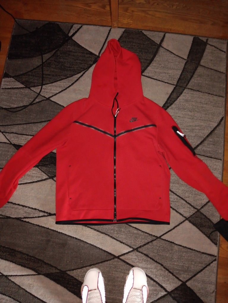 Red Mens Nike Tech Fleece