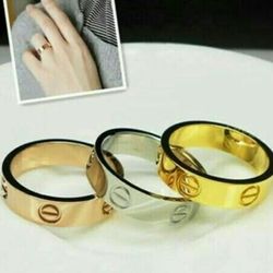 Real Stainless Steel Love Screw Ring