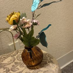Artificial Floral Arrangement In Glass