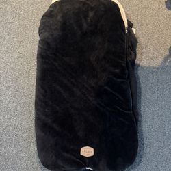 JJ Cole Winter Baby Car Seat Cover - Winter Car Seat Cover for Baby Seat or Stroller - Infant Car Seat Covers with Warm Sherpa Lining - Black