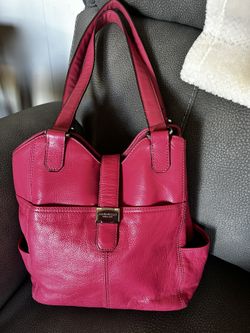 Tiganello Pink Leather Purse   Satchel Style.  11 -13 Size 
