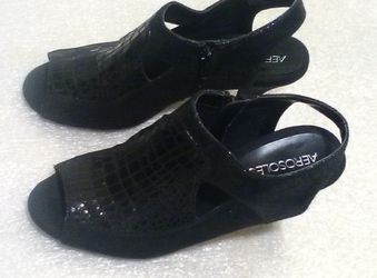 Black Aerosoles Women's Ladies Shoes - Size 6.5M with 3” Heels, Side-Zip Closure