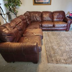 Brown Leather Sectional Sofa