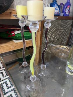 Italian crystal candlestick holders