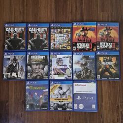 PS4 Game Bundle Lot 13 Games Red Dead 2 GTA 5 Call Of Duty Madden