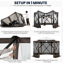 Pop Up Gazebo Screen Tent Screen House for Camping, 12x12 