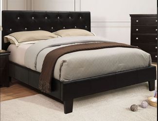 Brand New Black Leather Eastern King Bed Frame (Available in California King)