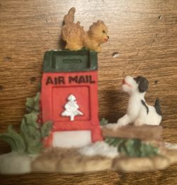 Christmas Village Dog/Cat Air Mail Box