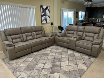 Beautiful Brand New Dual Reclining Sofa and Loveseat