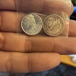 Silver And Gold Coins And Bar 