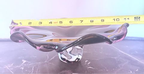 NEW Vintage Royal Gallery Amethyst Art Glass Bowl Tulip Design