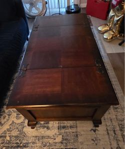 Real Red Wood Coffee Table with Storage