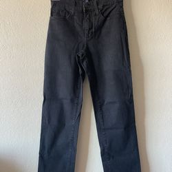 NYDJ, Women’s Black Stretchy Pockets Straight Jeans, Size 0