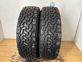 2 tires LT 215 70 16 BfGoodrich all terrain ta baja champion like new no repairs