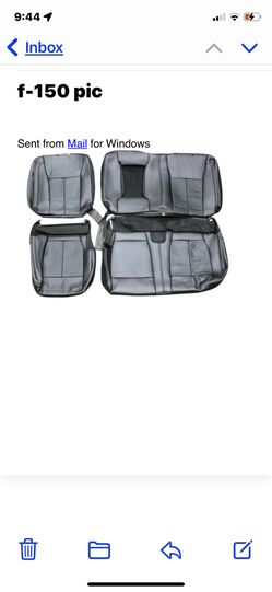 OEM 17-20 Ford F150 Leather REAR Seat Covers CREW CAB New Take Off LARIAT Truck MISSING HEADRESTS AND CENTER ARMREST - Genuine New Take Off