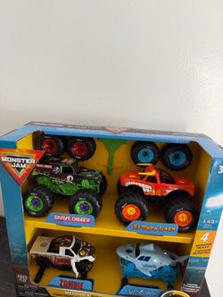 Monster Jam 4-Pack Mechanix Build Set 1:43 Scale