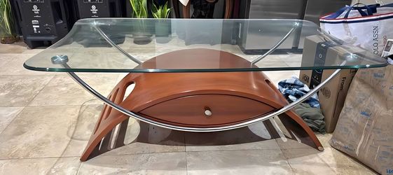 Glass wooden table