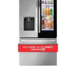 Counter-depth MAX InstaView 25.5-cu ft Smart French Door Refrigerator with Dual Ice Maker, Water