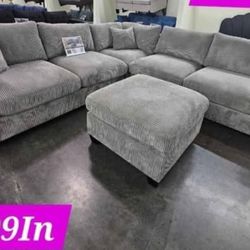 BRAND NEW 4PC SECTIONAL SOFA SET WITH OTTOMAN AND ACCENT PILOWS INCLUDED $549