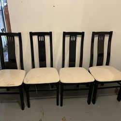 4 Black Cushion Chairs