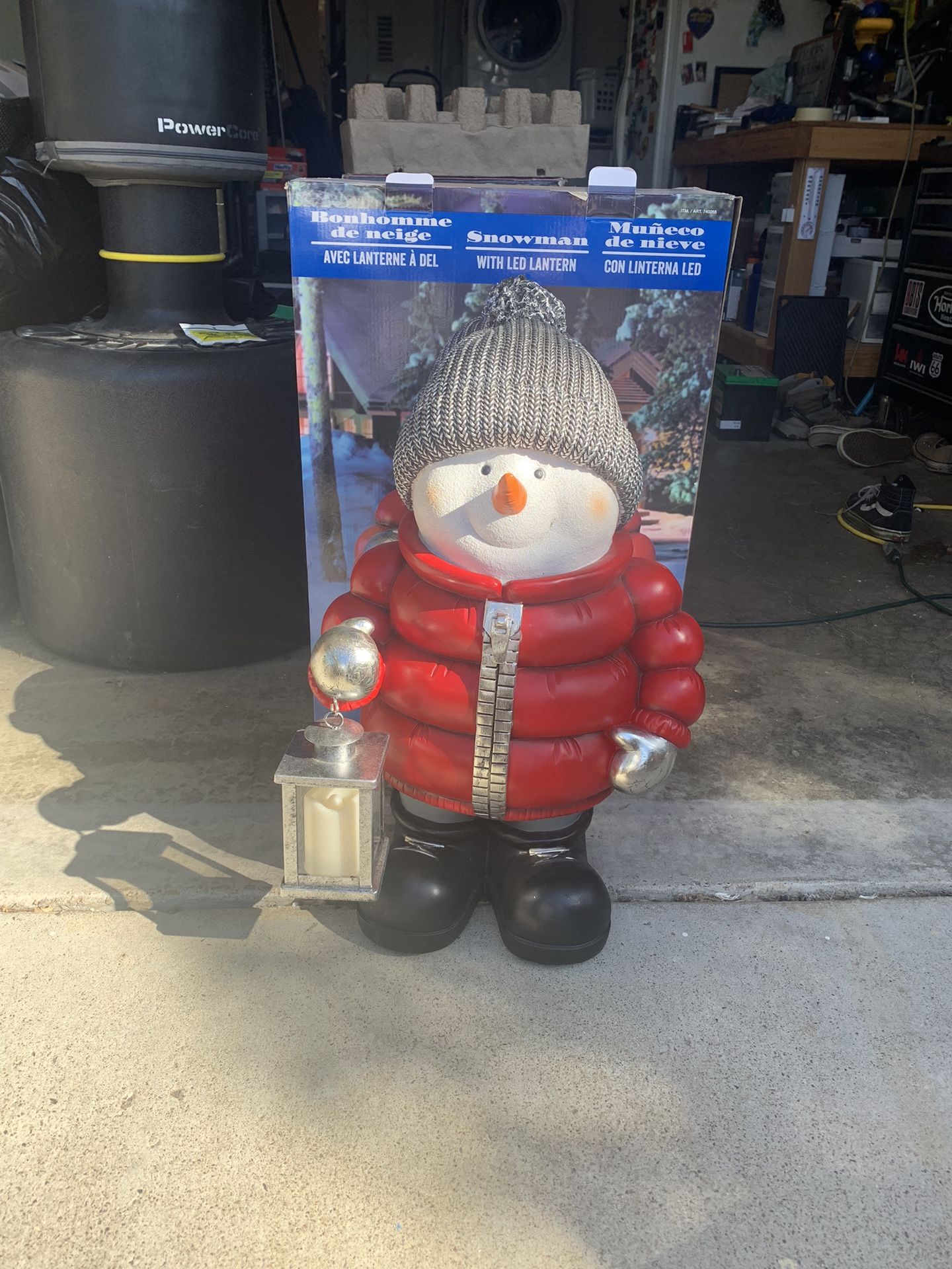 2 1/2 Foot Tall Costco Standing Christmas Snowman With LED Lantern