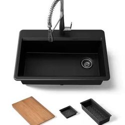 KOHLER Lassen 33 in. Dropin Single Bowl Granite Composite Kitchen Sink