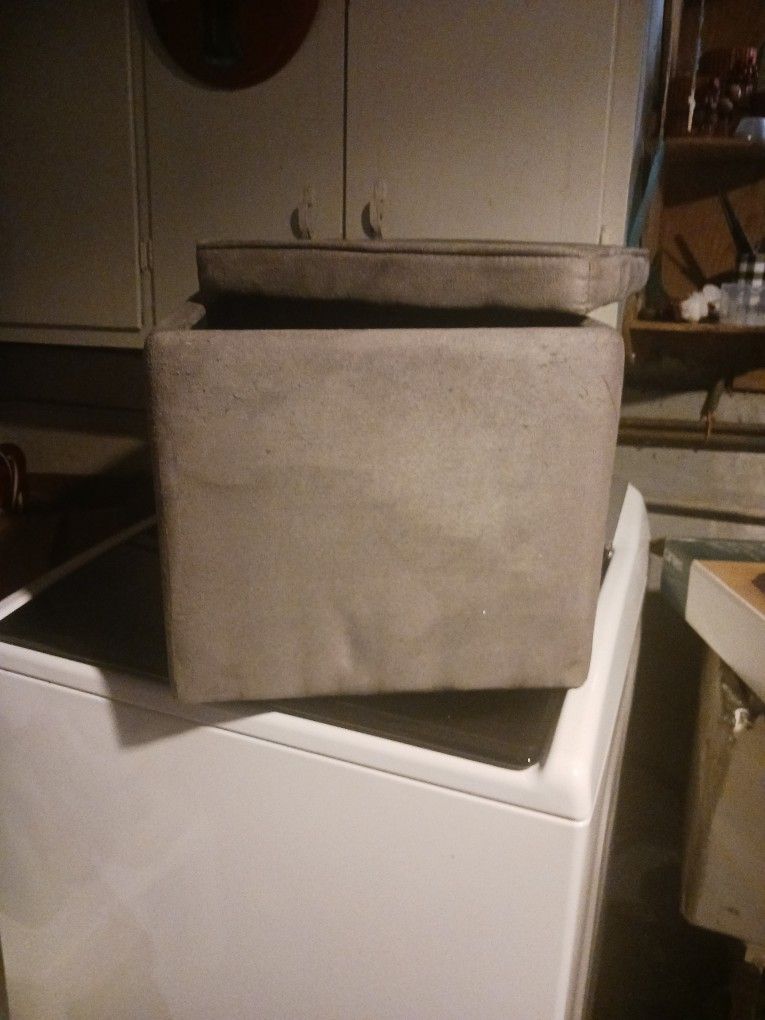 Gray Velvet Storage Ottoman