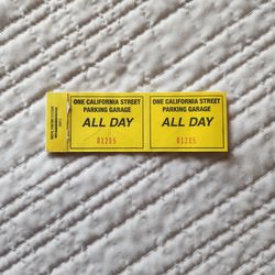 One California St. All Day Parking Pass
