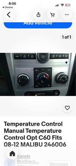Chevy Malibu AC control module