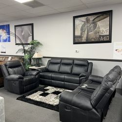 2PC Black Sofa & Loveseat 🔥FREE Recliner🔥