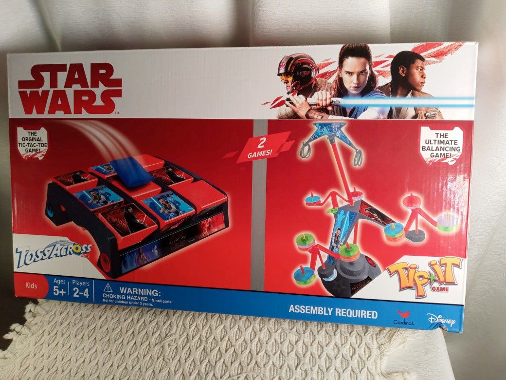 Star Wars Toss Across and Tip It Game for Kids 2 Games in 1 Disney 2-4 players