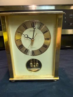 Vintage Seiko quartz brass mantle clock Boeing 30 year service award