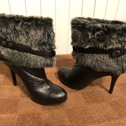 Paprika Woman Size 8.5 black/grey Stiletto Boots