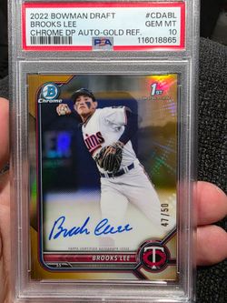 2022 Bowman 1st Brooks Lee Gold 47/50 Autographed PSA10 Card