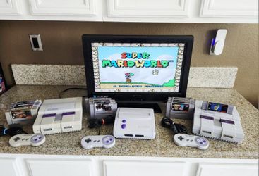 (3) Super Nintendo Sets Complete with 5 Games Each (See description for details)